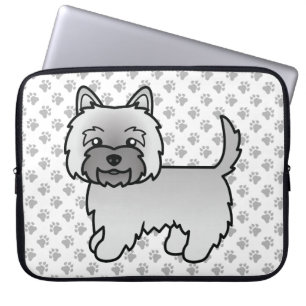 Grauer Cairn Terrier Süßer Cartoon-Hund Laptopschutzhülle