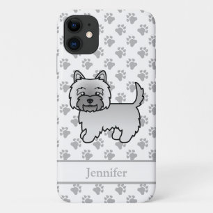 Grauer Cairn Terrier Süßer Cartoon-Hund & Name Case-Mate iPhone Hülle