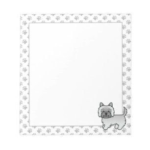 Grauer Cairn Terrier Süßer Cartoon-Hund Notizblock