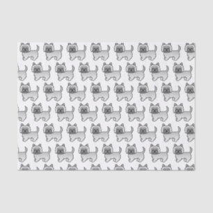 Grauer Cairn Terrier Süßes Cartoon-Hund-Muster Seidenpapier