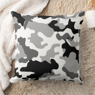 Grauer Camouflage Kissen
