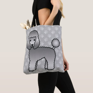 Grauer Cartoon Toy Poodle Hunde Rasse Zeichnend