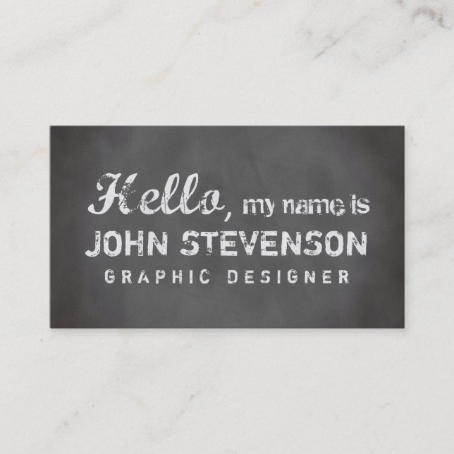 Grauer Chalkboard-Designer Visitenkarte (Vorderseite)
