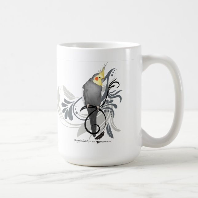 Grauer Cockatiel Tasse (Rechts)