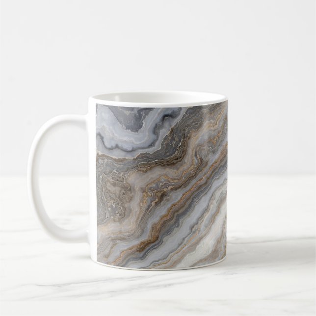 Grauer Curly-Marmor: Goldene Venen Kaffeetasse (Links)