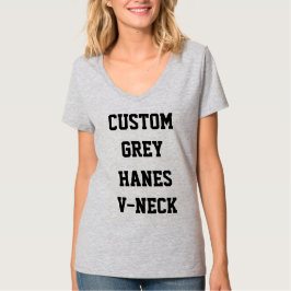 GRAUER das HANES V-NECK der kundenspezifischen T-Shirt