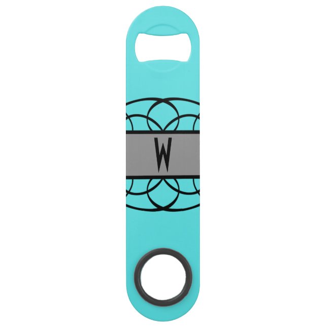 Grauer Deko Blüh Flaschenöffner (Vorderseite)