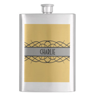 Grauer Deko Blühe Flask Flachmann