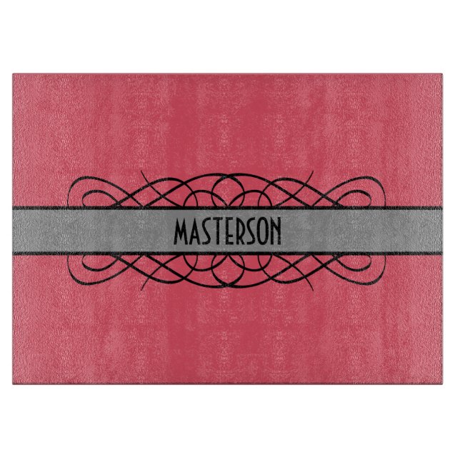 Grauer Deko Blühe Schneiderschaft Schneidebrett (Vorderseite)