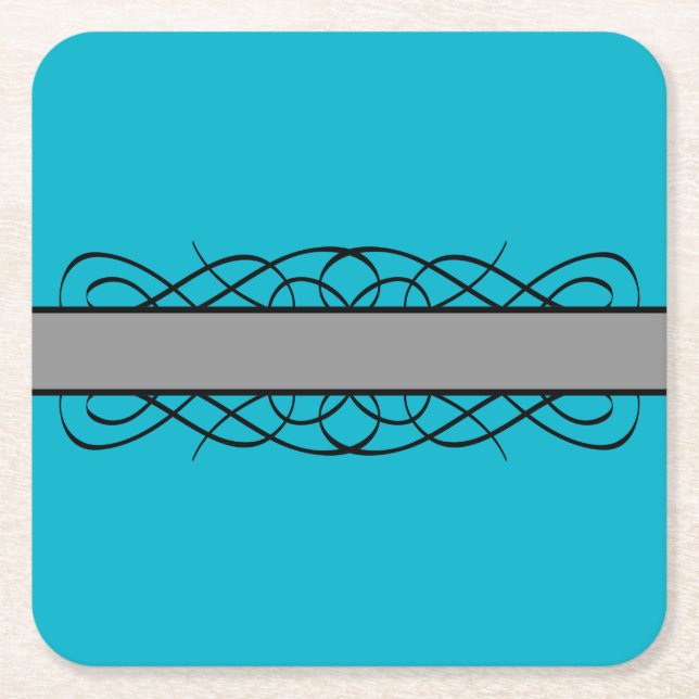 Grauer Deko Blühte Paper Untersetzer (Vorderseite)