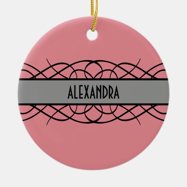 Grauer Deko Geblüht Keramik Ornament (Vorne)