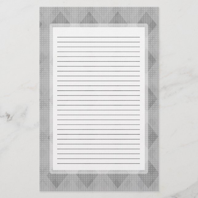Grauer Diamant gezeichnetes Briefpapier (Vorderseite)