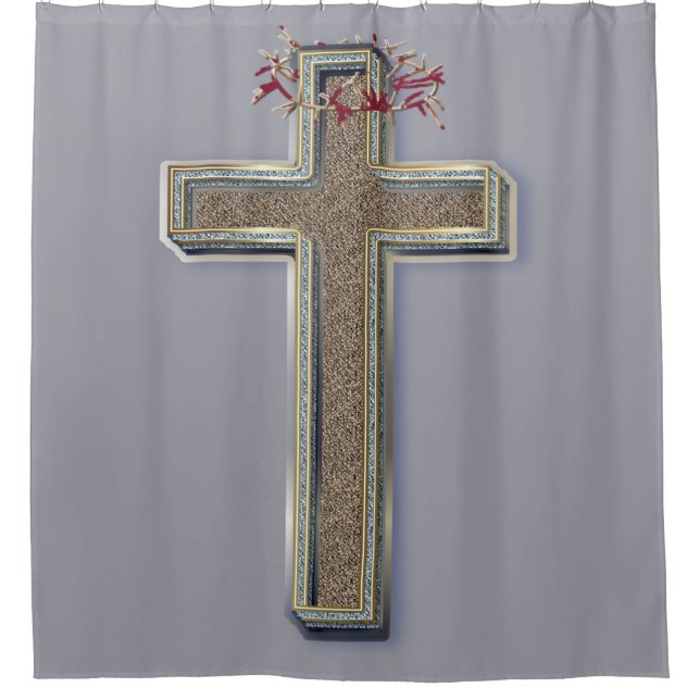 Grauer Duschvorhang (Vorderseite)