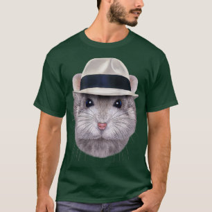 Grauer Dwarf Hamster mit Fedora Hat T-Shirt