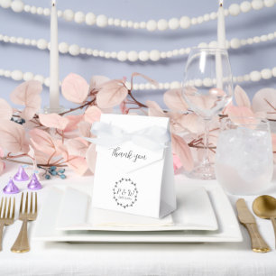 Grauer Efeukranz-Monogramm-Hochzeit Geschenkschachtel