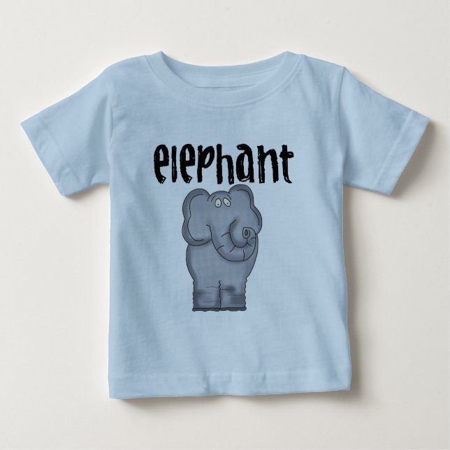 Grauer Elefant-Baby-Spielanzug Baby T-shirt (Vorderseite)