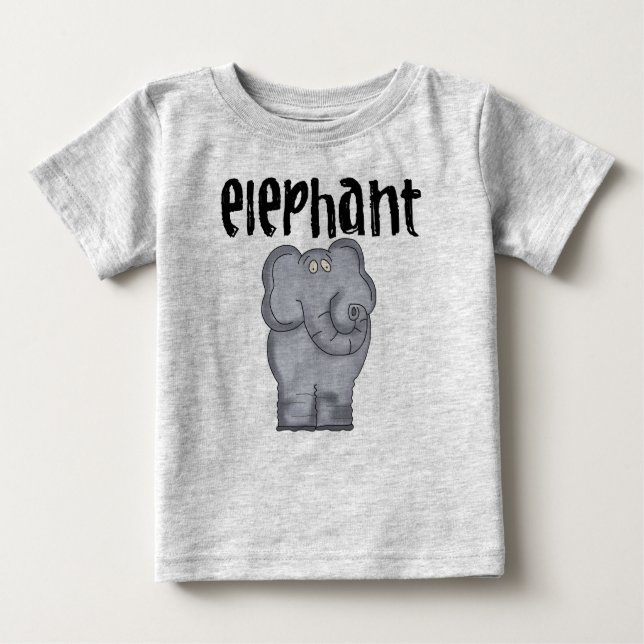 Grauer Elefant Baby T-shirt (Vorderseite)