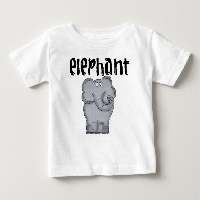 Grauer Elefant Baby T-shirt (Vorderseite)