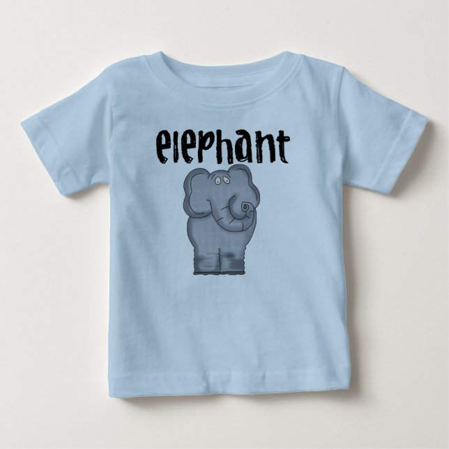 Grauer Elefant Baby T-shirt (Vorderseite)