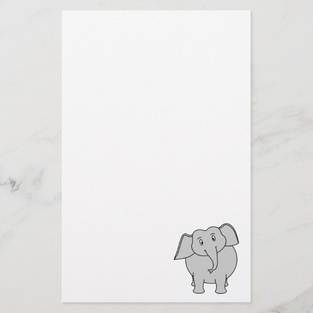 Grauer Elefant Briefpapier (Vorderseite)
