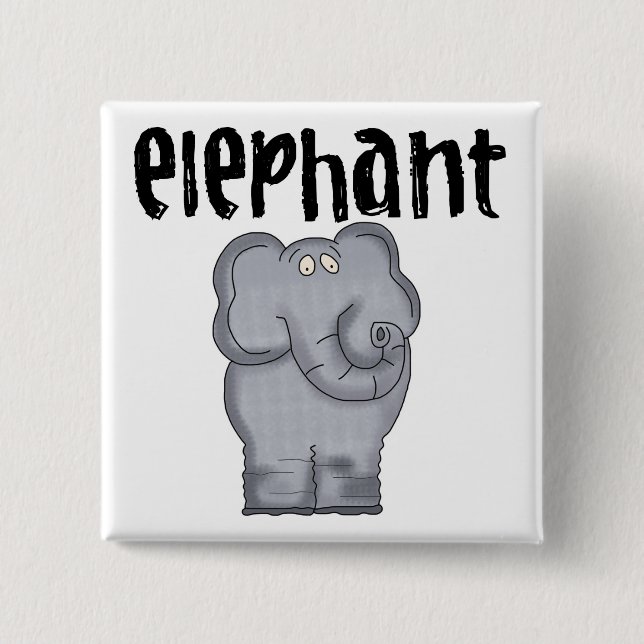 Grauer Elefant Button (Vorderseite)