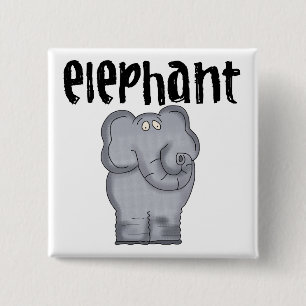 Grauer Elefant Button