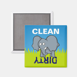 Grauer Elefant Cartoon Magnet