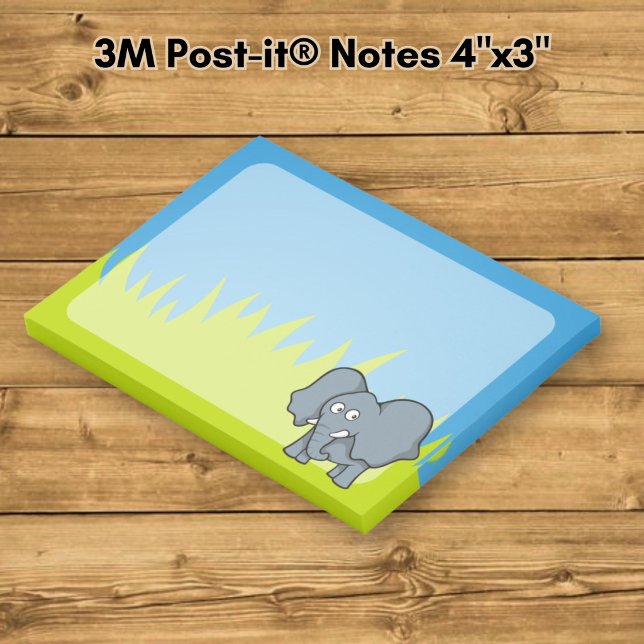 Grauer Elefant Cartoon Post-it Klebezettel (Von Creator hochgeladen)