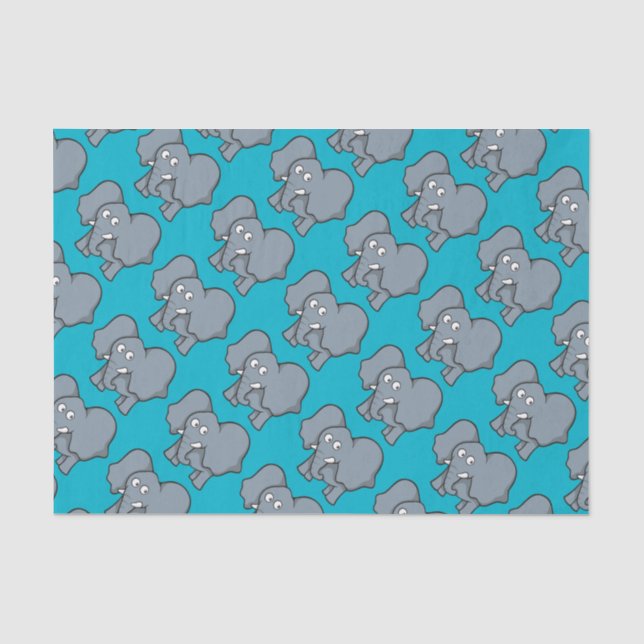 Grauer Elefant Cartoon Seidenpapier (Vorderseite)