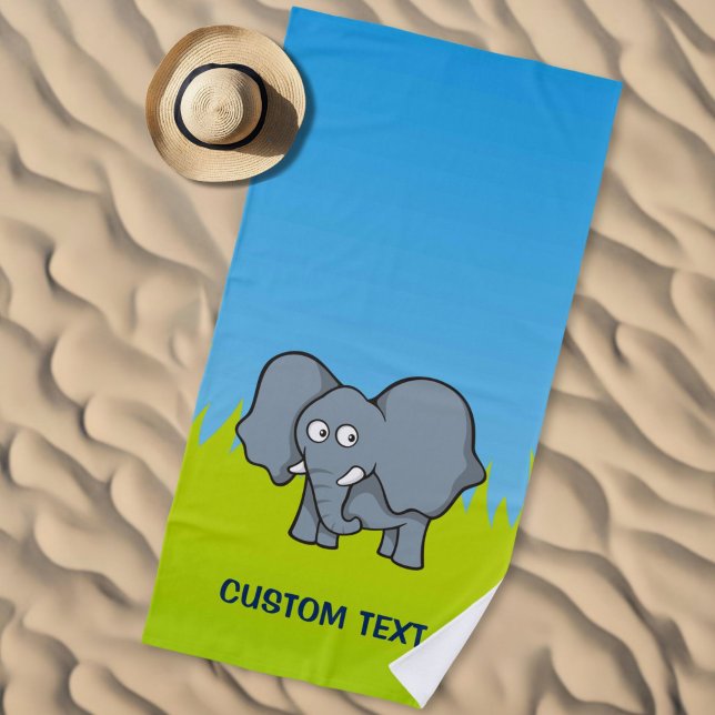 Grauer Elefant Cartoon Strandtuch (Von Creator hochgeladen)