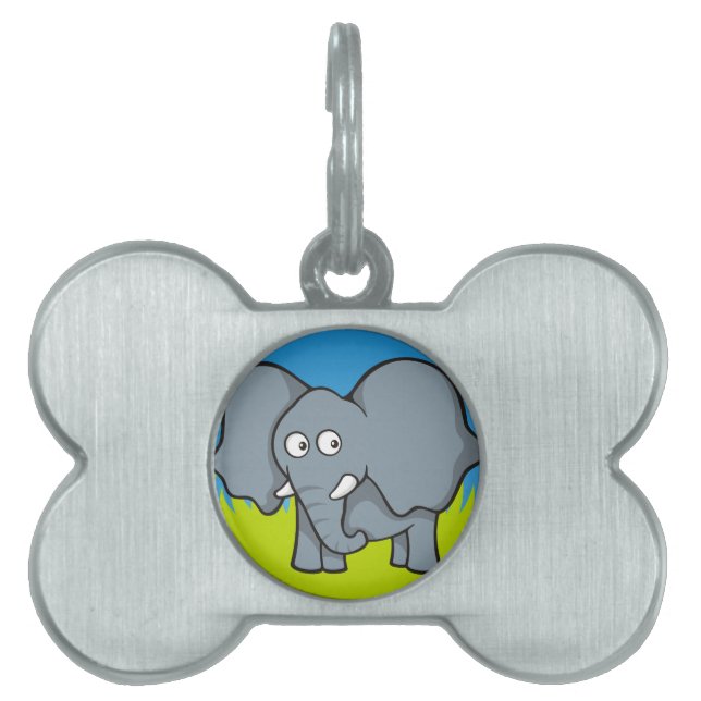 Grauer Elefant Cartoon Tiermarke (Vorderseite)