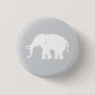 Grauer Elefant-Knopf Button