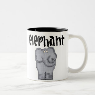 Grauer Elefant Zweifarbige Tasse