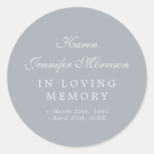 Grauer Eleganter Name in Skripten für den liebende Runder Aufkleber