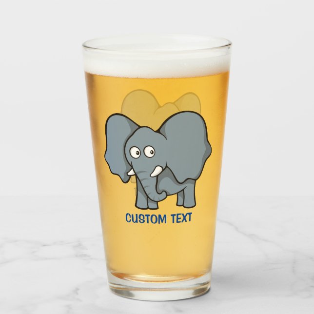 Grauer Elephant-Cartoon Glas (Vorne (Gefüllt))