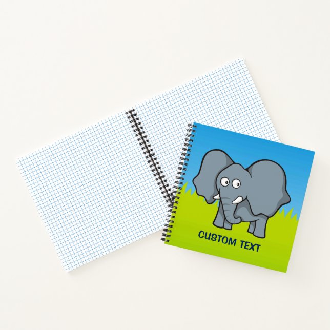 Grauer Elephant-Cartoon Notizbuch (Innenseite)