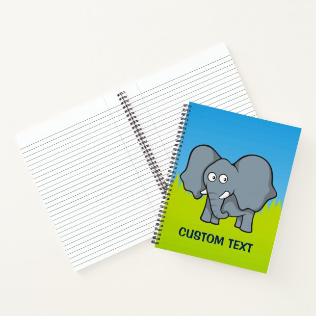 Grauer Elephant-Cartoon Notizbuch (Innenseite)