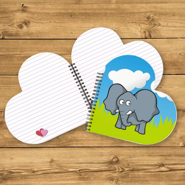 Grauer Elephant-Cartoon Notizbuch (Von Creator hochgeladen)