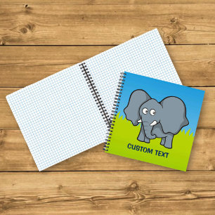 Grauer Elephant-Cartoon Notizbuch