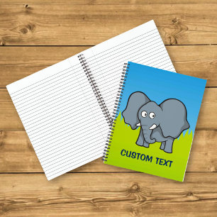 Grauer Elephant-Cartoon Notizbuch