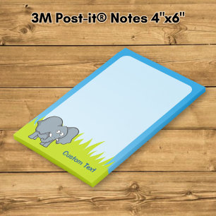 Grauer Elephant-Cartoon Post-it Klebezettel