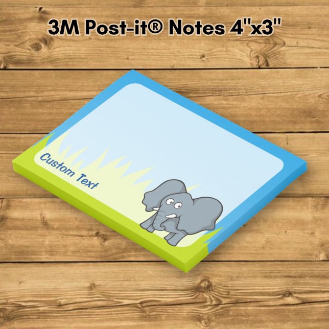 Grauer Elephant-Cartoon Post-it Klebezettel (Von Creator hochgeladen)