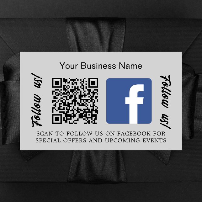 Grauer Firmenname qr Code Facebook Rechteckiger Aufkleber (Von Creator hochgeladen)
