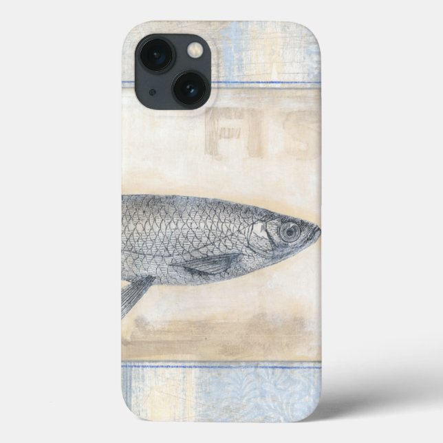 Grauer Fisch auf Beige Hintergrund Case-Mate iPhone Hülle (Rückseite)