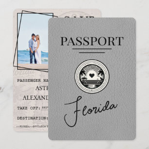 Grauer Florida Reisepass Save The Date