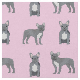 Grauer Französischer Bulldog in Pink Stoff
