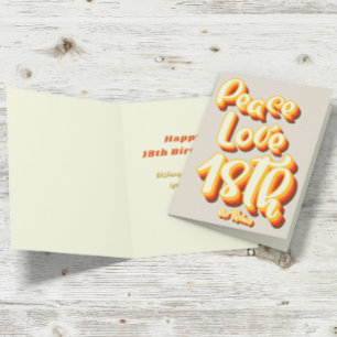 Grauer Frieden Liebe Retro Groovy 18. Geburtstag Karte