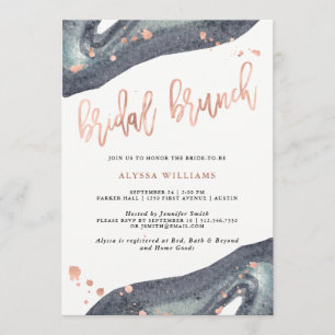 Grauer Geode BrautBrunch des Imitat-Rosen-Gold  Einladung