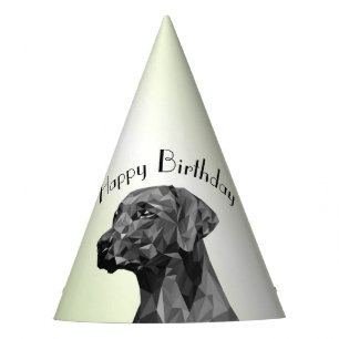 Grauer Geometrischer Hund Alles Gute zum Geburtsta Partyhütchen