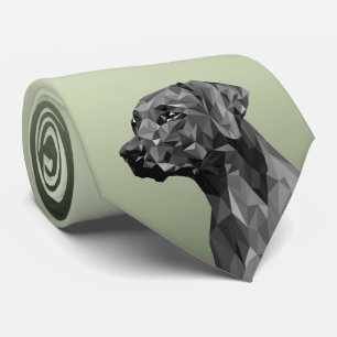 Grauer geometrischer Hund Grün Krawatte